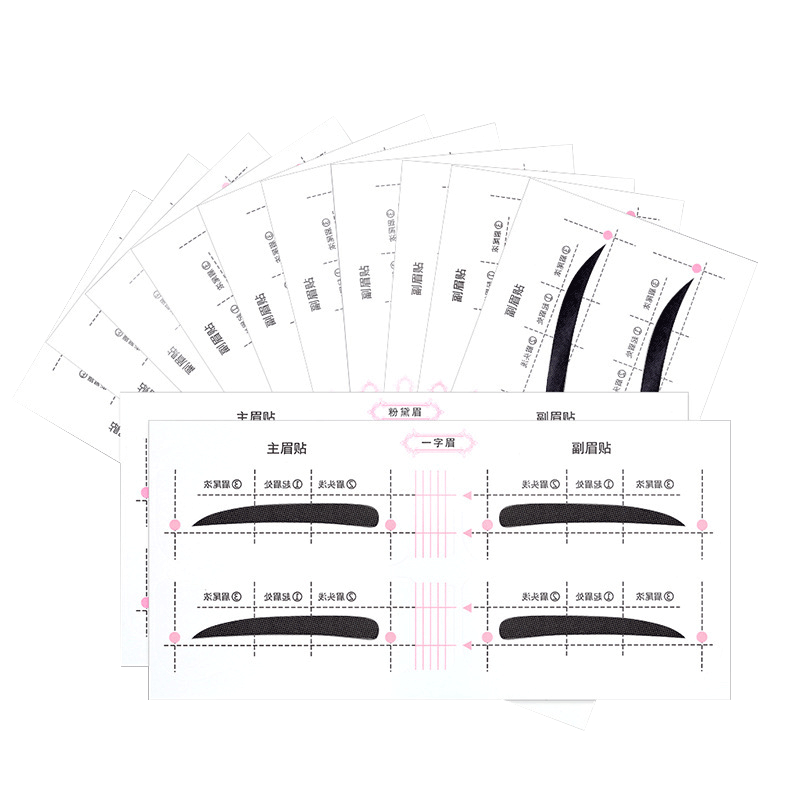 Morning Color Eyebrow Stencil and Shaping Stickers (240 Stencils + Eyebrow Razor Blades) Lazy Eyebrow Drawing Aid for Beginners