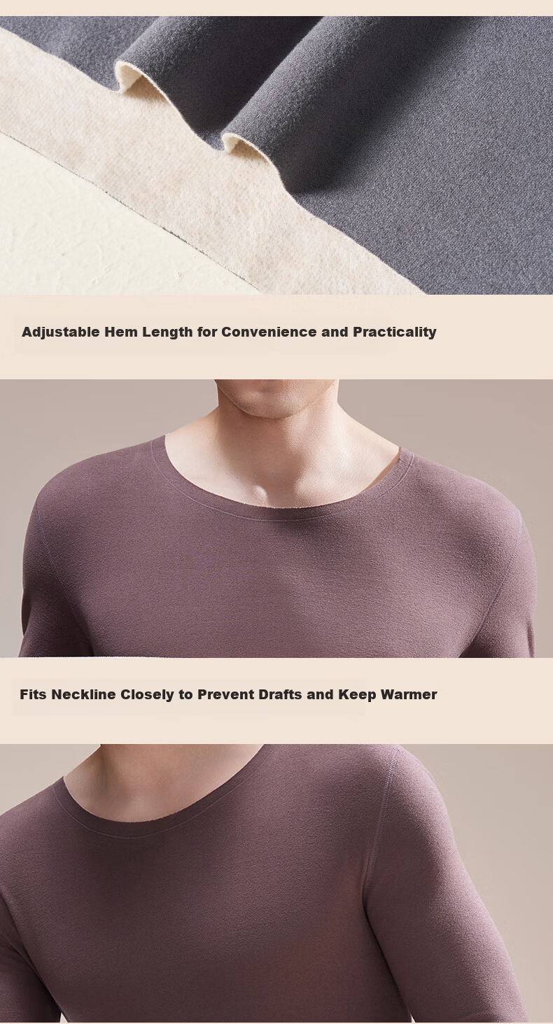 YAYA Goose Down Tencel New Thermal Underwear Set for Men Cashmere and German Velvet Heated Fleece Thickened Autumn Shirt and Pants 12