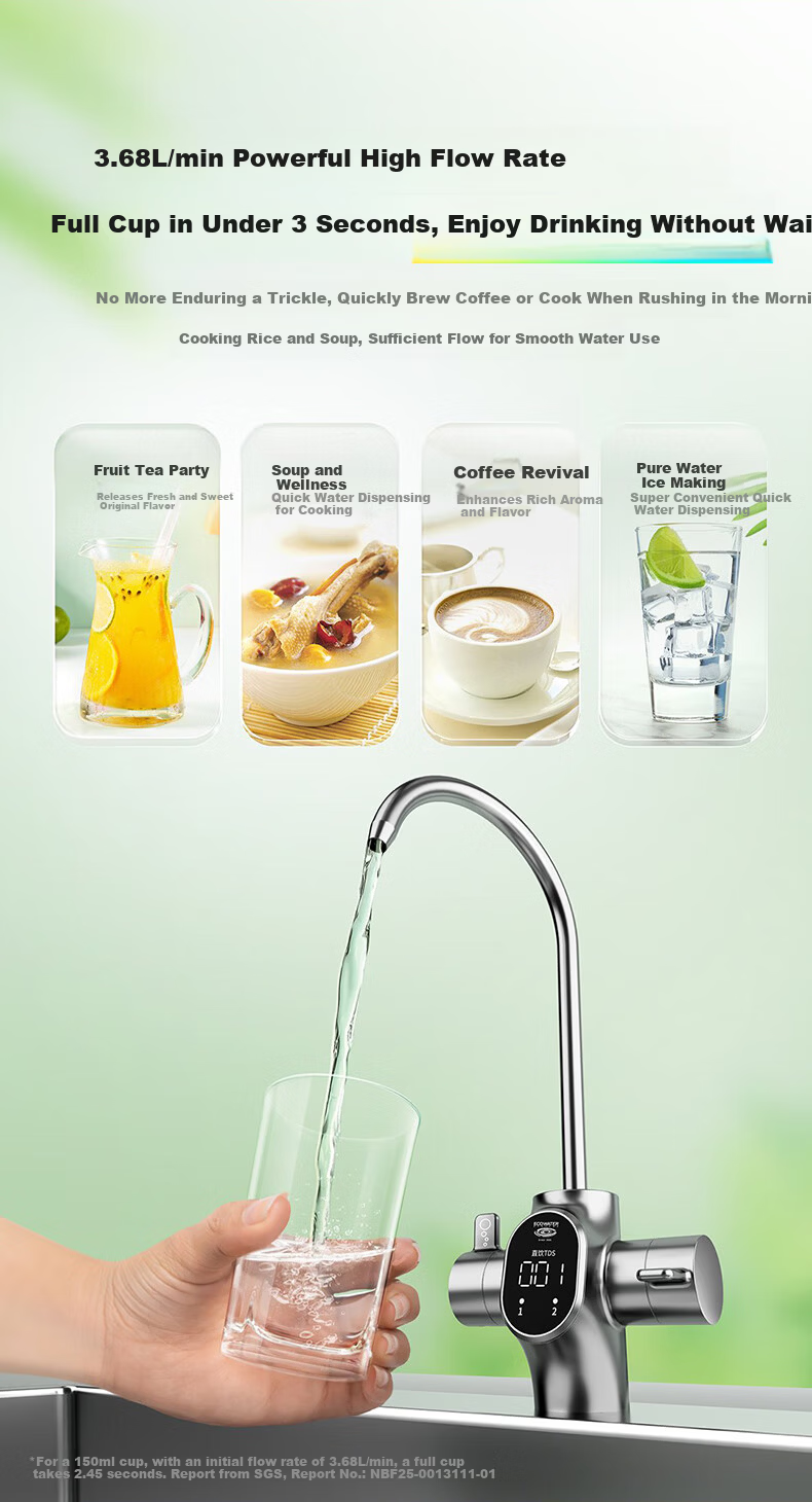 ECOWATER Water Purifier Mercury Fresh NEO Microbubble 1200G Under-Sink Household Long-Lasting RO Reverse Osmosis Baby-Grade Zero Waste Smart Dual Water Purification Farm Residue ERO198-2 16