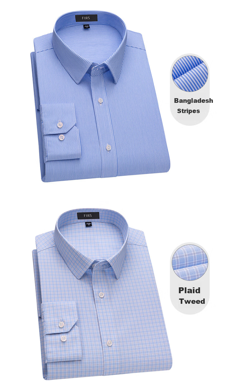 Shanshan [DP Non-Iron] 80s Cotton Long Sleeve Men's Business Casual Striped Skin-Friendly Wrinkle-Resistant Shirt 13