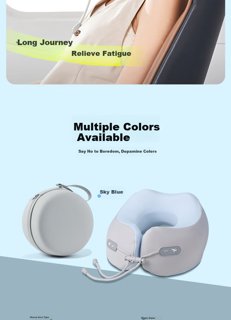 Yilafu U-Shaped Neck Pillow Cervical Support Memory Foam Travel Headrest for Airplane Car Nap Sleep Aid 18
