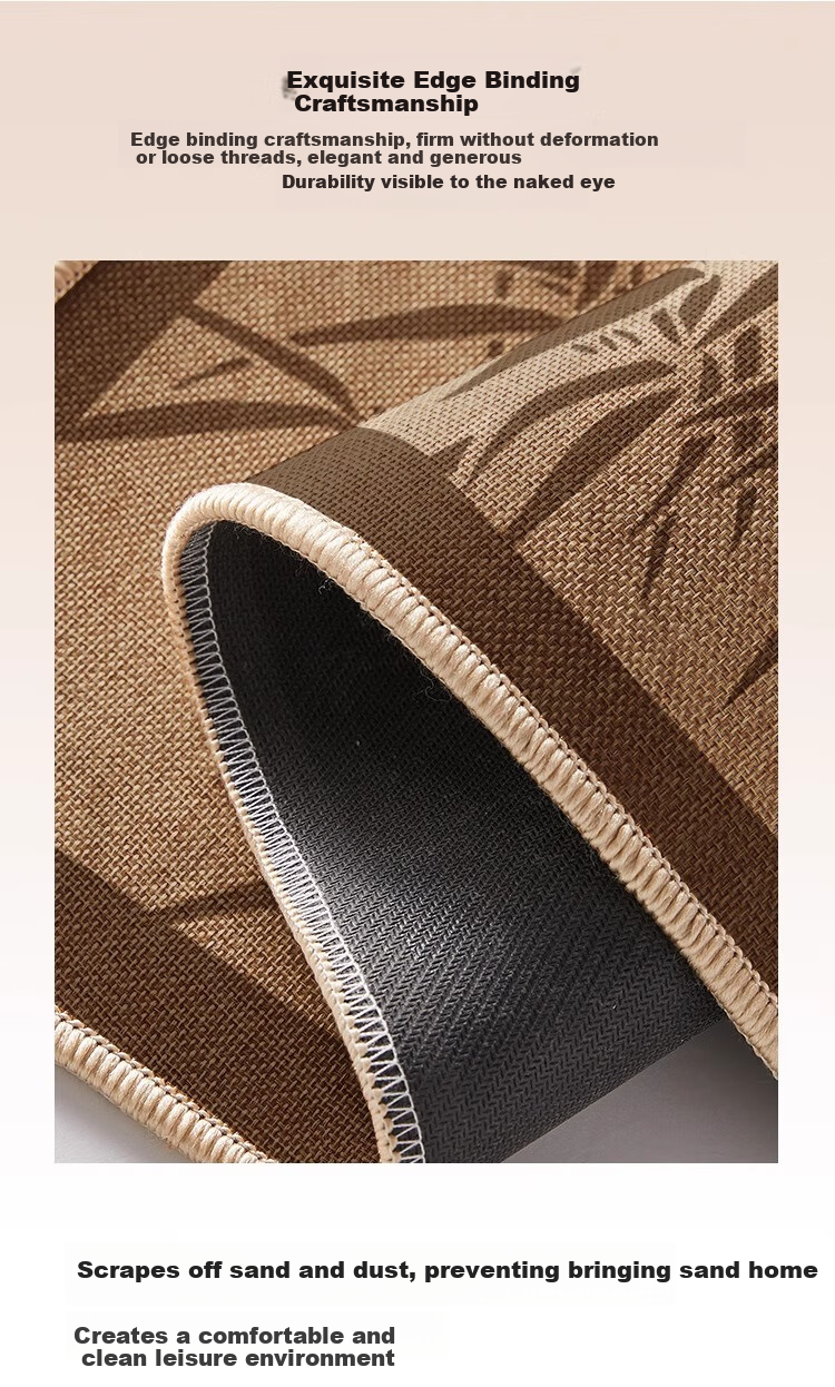 Yinshang Imitation Linen Entrance Door Mat Non-Slip Carpet Premium Indoor Entryway Rug Foot Mat 4