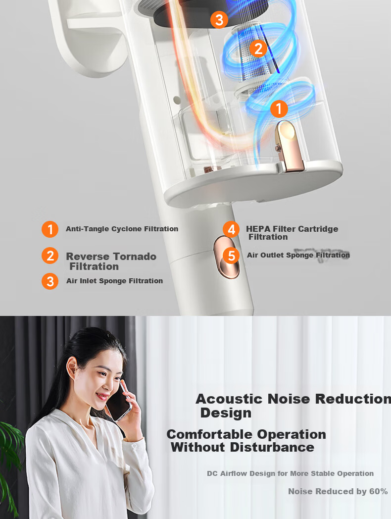 AUX Home Vacuum Cleaner High Suction Power High Power Compact Wired Handheld Vacuum Mop Combo AXC-22AV10B Standard Edition 17