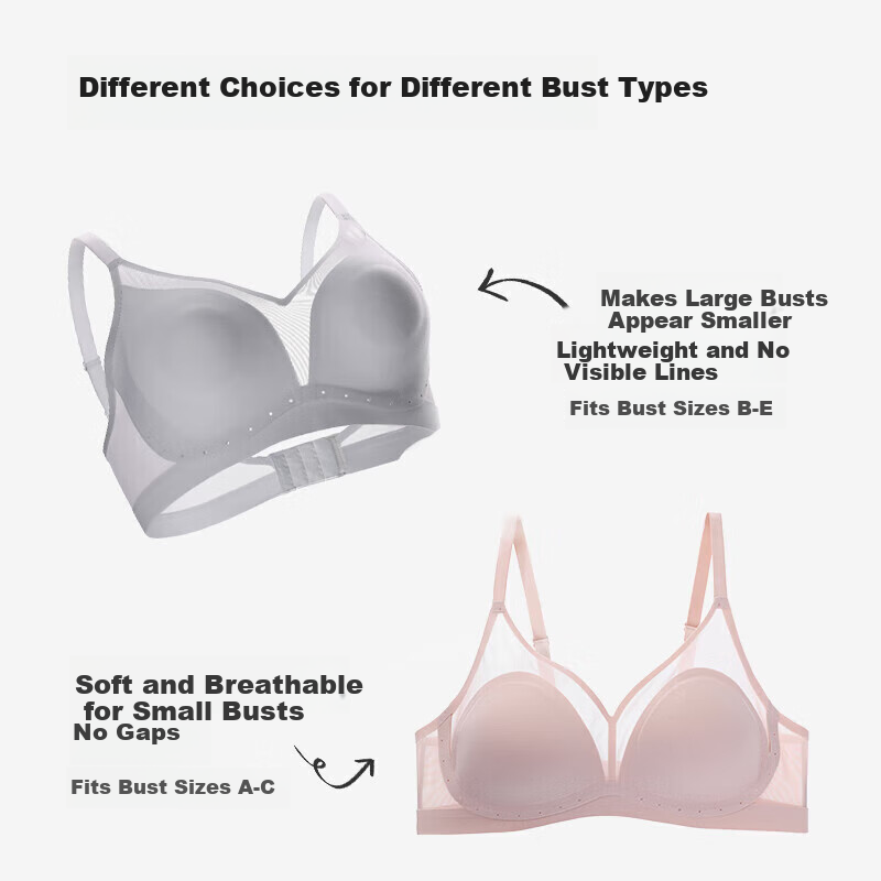 Aimer Oxygen Patch Lightweight Breathable Wire-Free Large Bust Minimizing Soft Support Bra