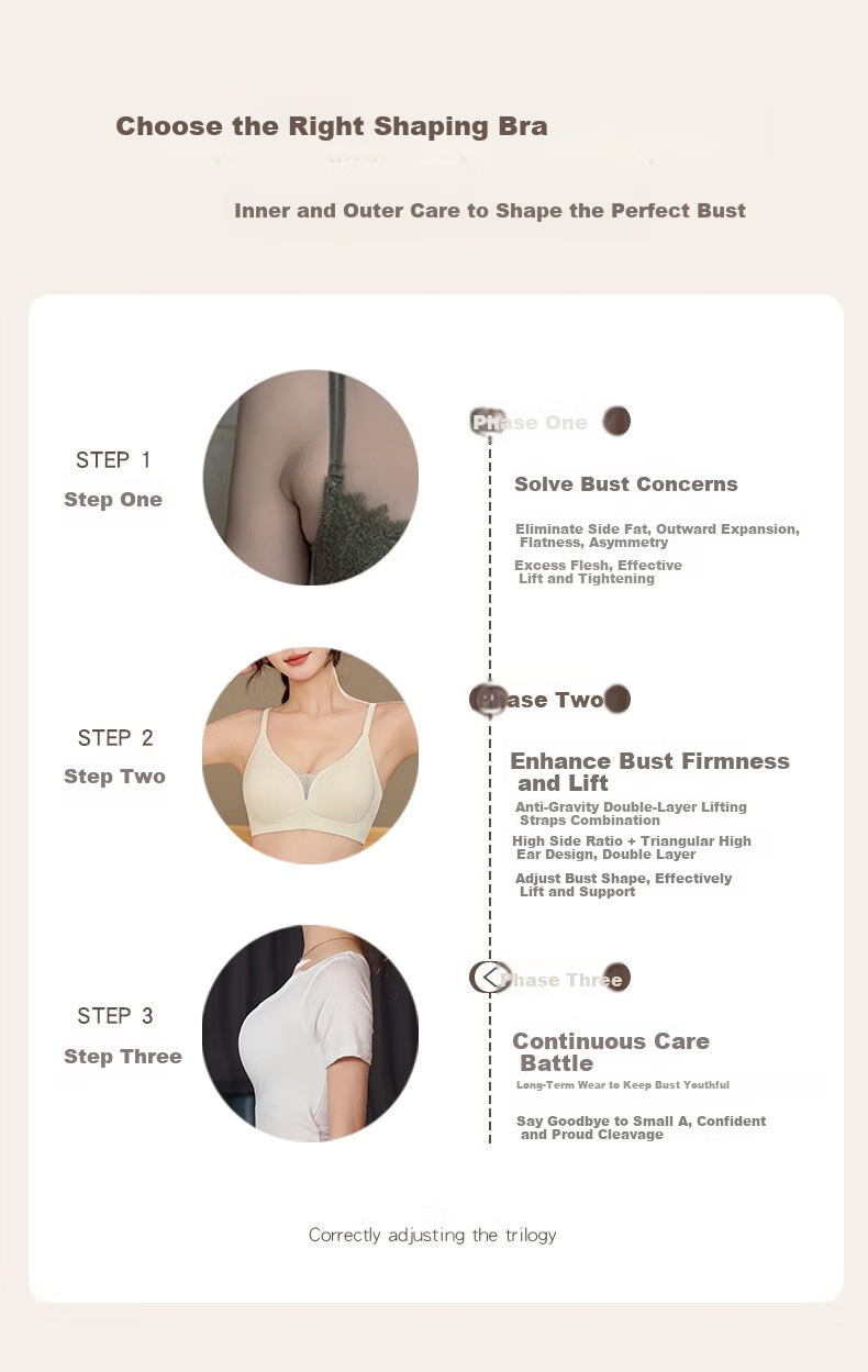 GRACEWELL Seamless Nude Sensation Women's Small Bust Push-Up Bra Anti-Sagging Side Support Anti-Expansion Lift Thin Autumn Winter Edition 7
