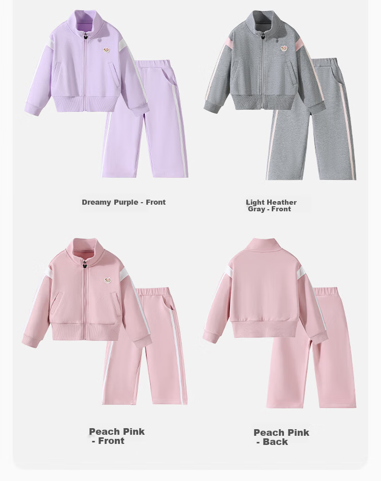 Classic Teddy Girls' Two-Piece Set Children's Jacket and Pants Toddler Spring Cardigan Sweet Sports Outfit Pink 100 9