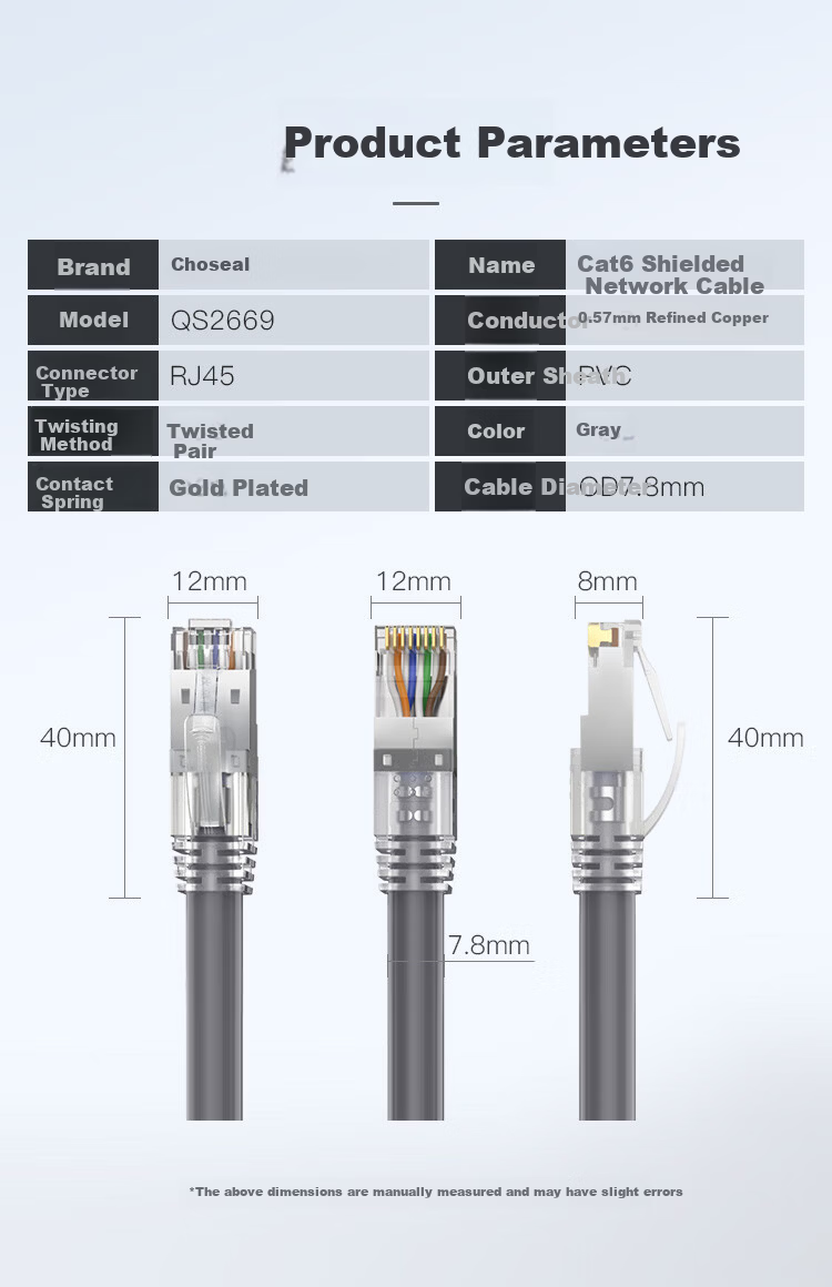 CHOOSEAL Cat6A Unshielded Twisted Pair Cable, 10 Gigabit High-Speed, Single-Strand Pure Copper Core, Engineering And Home Network Patch Cord, Orange, 0.5 Meter, QS2668C 3