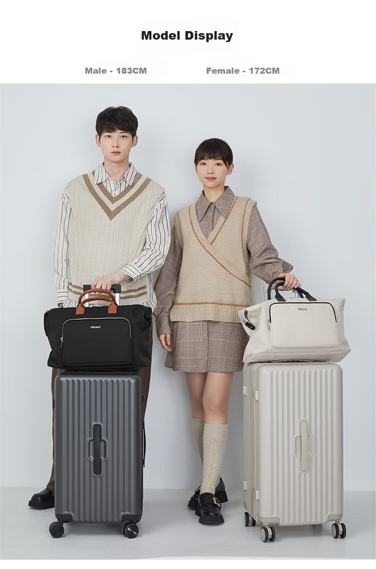 Kala Sheep Large Capacity Travel Bag Business Casual Handheld Luggage CX3006 Stylish Black 23L 13