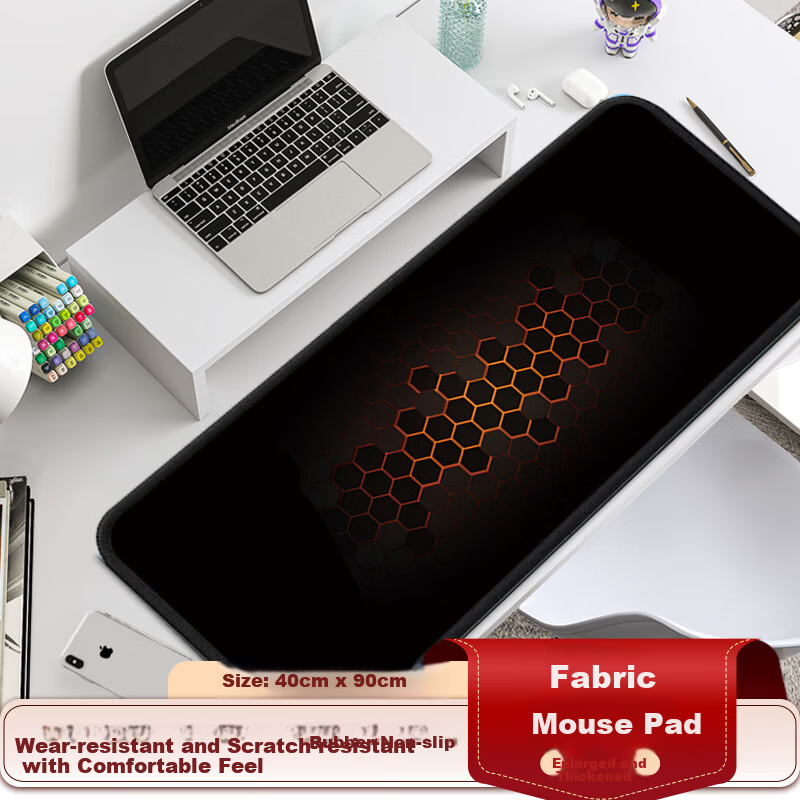 JPLAYER Extra Large Thick Mouse Pad Student Office Computer Desk Mat Creative Minimalist Text Precision Edge Locking 900x400x3mm