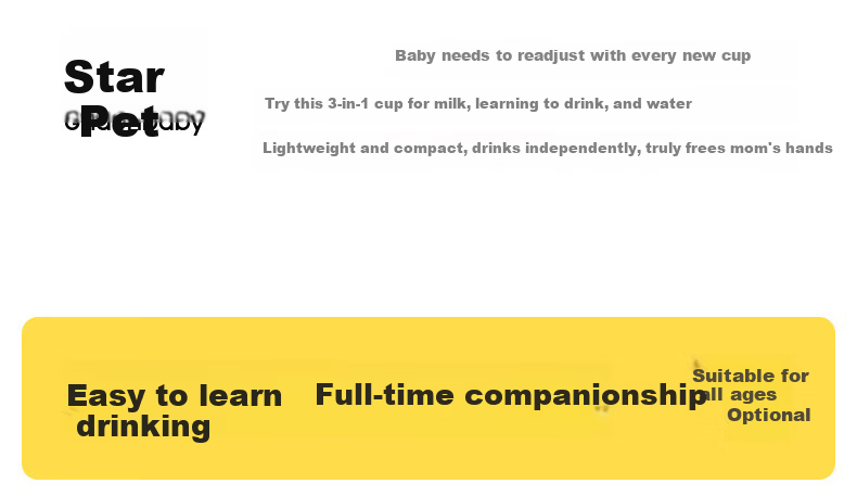 Huang Chong Easy Suck Training Drinking Cup Baby Straw Bottle 4+ Months Anti-Choke Duckbill Milk Cup 160ml 3