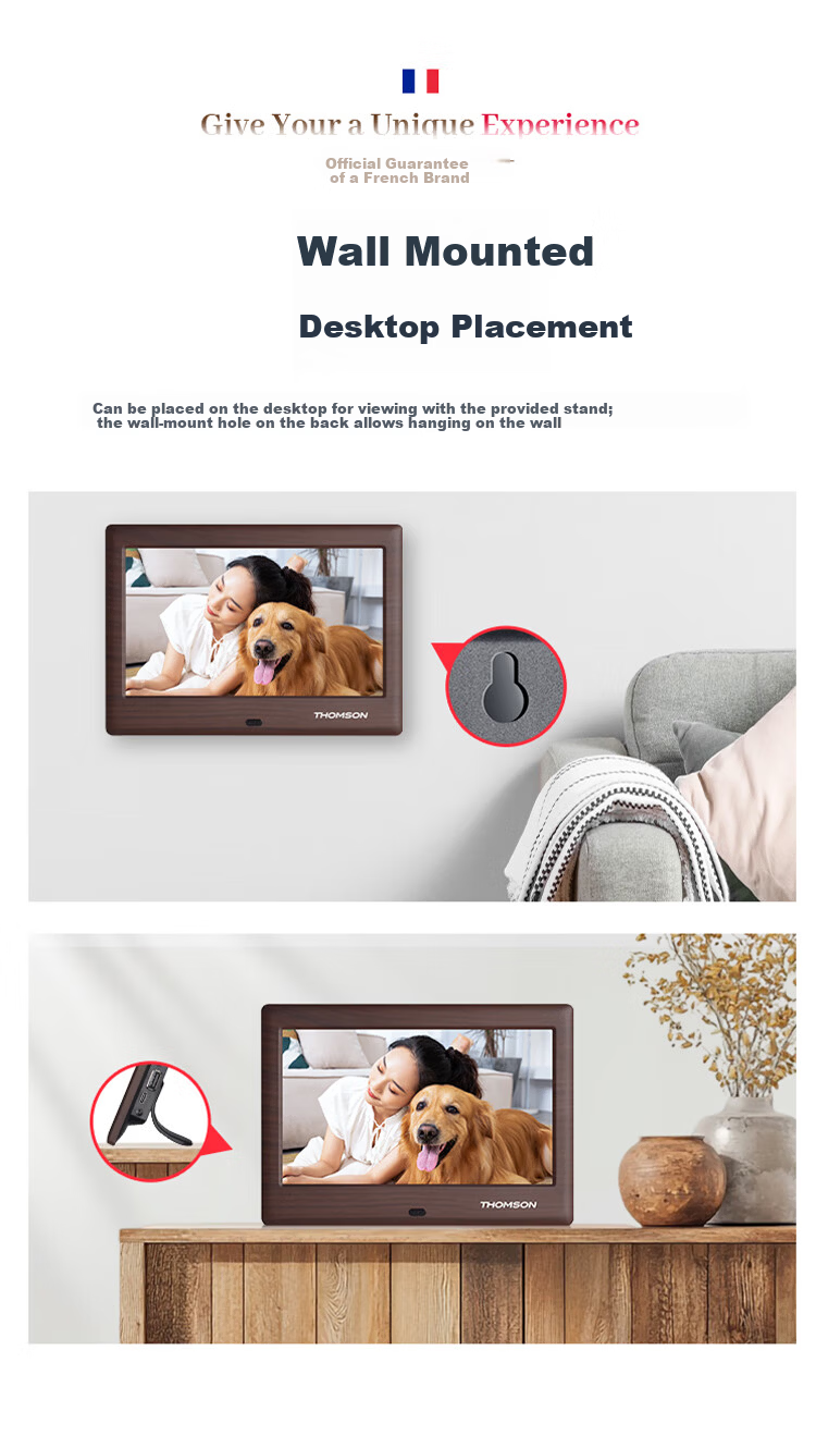 THOMSON, 10.1-Inch Electronic Photo Album, High-Definition Picture Player, Home Digital Photo Frame, Wall-Mountable, Holiday Gift, Customizable Logo, 1001c 7