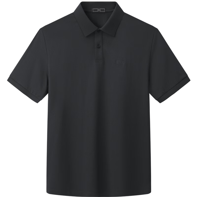 EMZ Ordos Men's Short Sleeve Polo Shirt with Mulberry Silk, Quick-Dry, Breathable, Antibacterial, Business Casual
