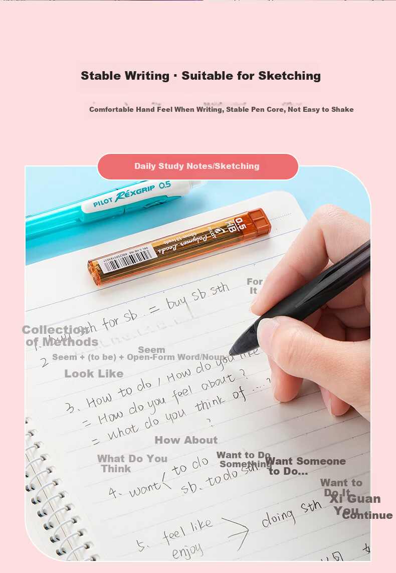 PILOT [Best-Selling Product] Leicai Mechanical Pencil 0.5mm Children's Pencil for First And Second Grade Elementary School Students Writing Pencil with Eraser Stationery Transparent Purple (Pencil Refills Included) HRG10RCV5 5