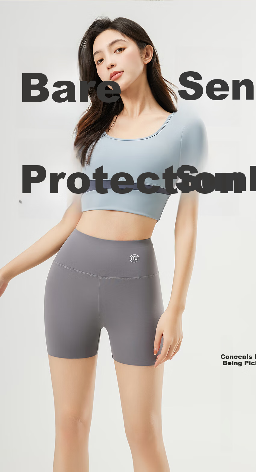 LangSha Ice Silk Shark Leggings for Women, High-Waisted, Tight-Fitting, Slimming, Base Layer Pants, Sports Fitness Yoga Pants, Three-In Safety Shorts 2