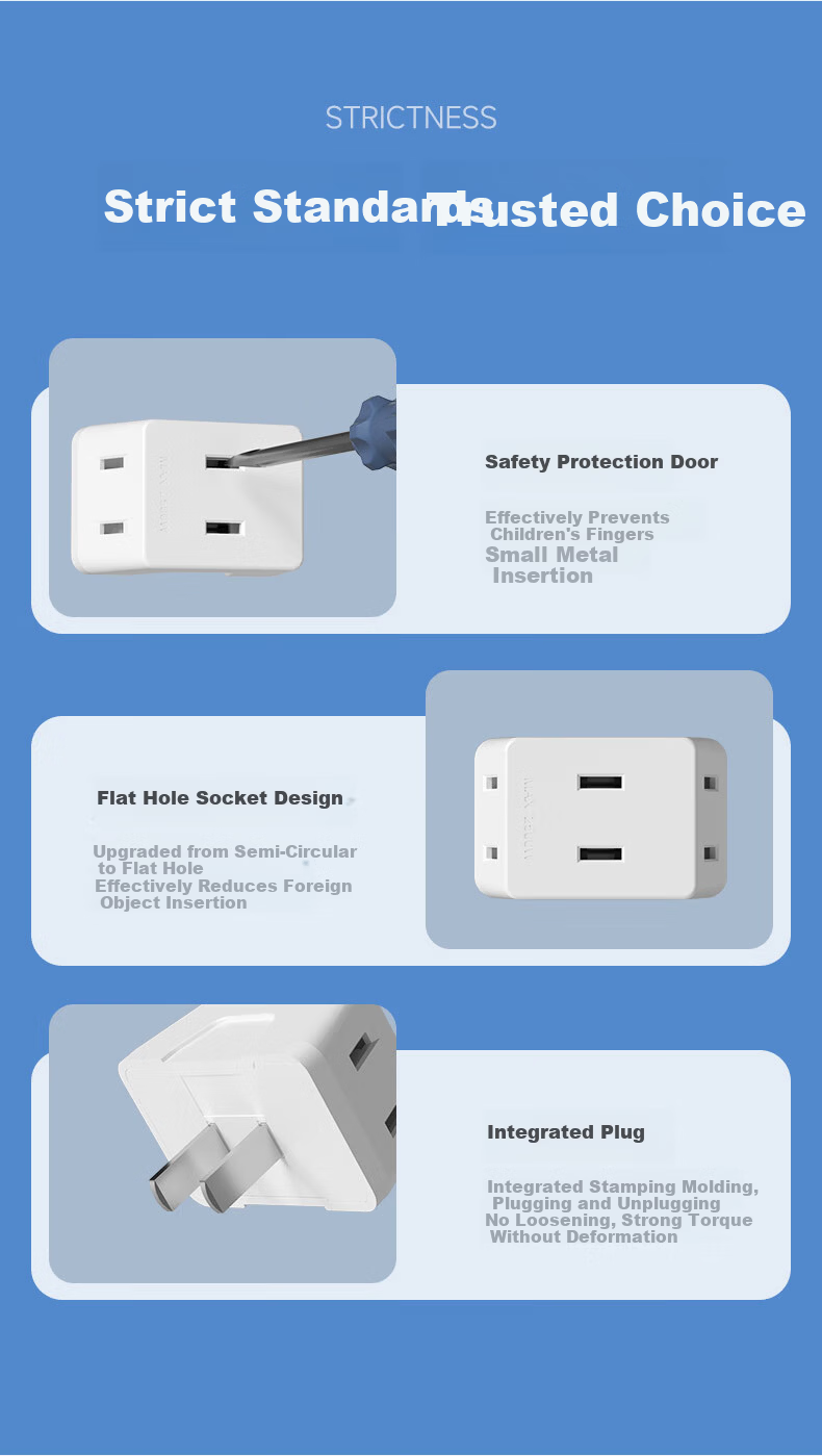 AUX Socket Converter Dormitory Plug Adapter Extension Socket Mini Power Strip Wireless One-to-Three Outlet 9