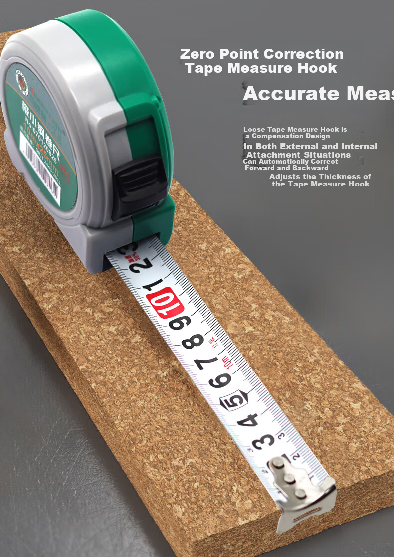 BERRYLION Ultra-Compact Steel Tape Measure Thickened Household Tape Measure Box Tape 10m x 25mm High Precision Ruler 9
