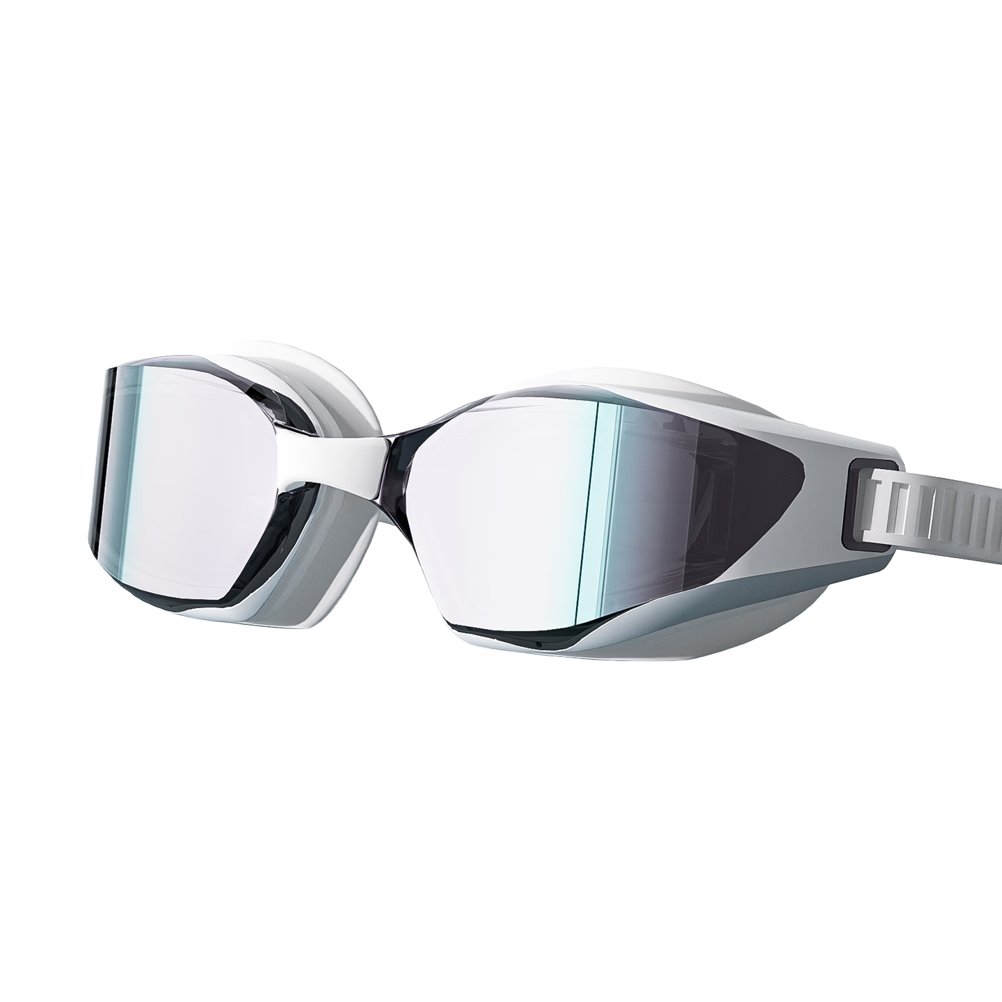 ANTA Unisex HD Waterproof Anti-Fog Mid-Frame Swimming Goggles Professional Training Swim Glasses Iridescent White Plating