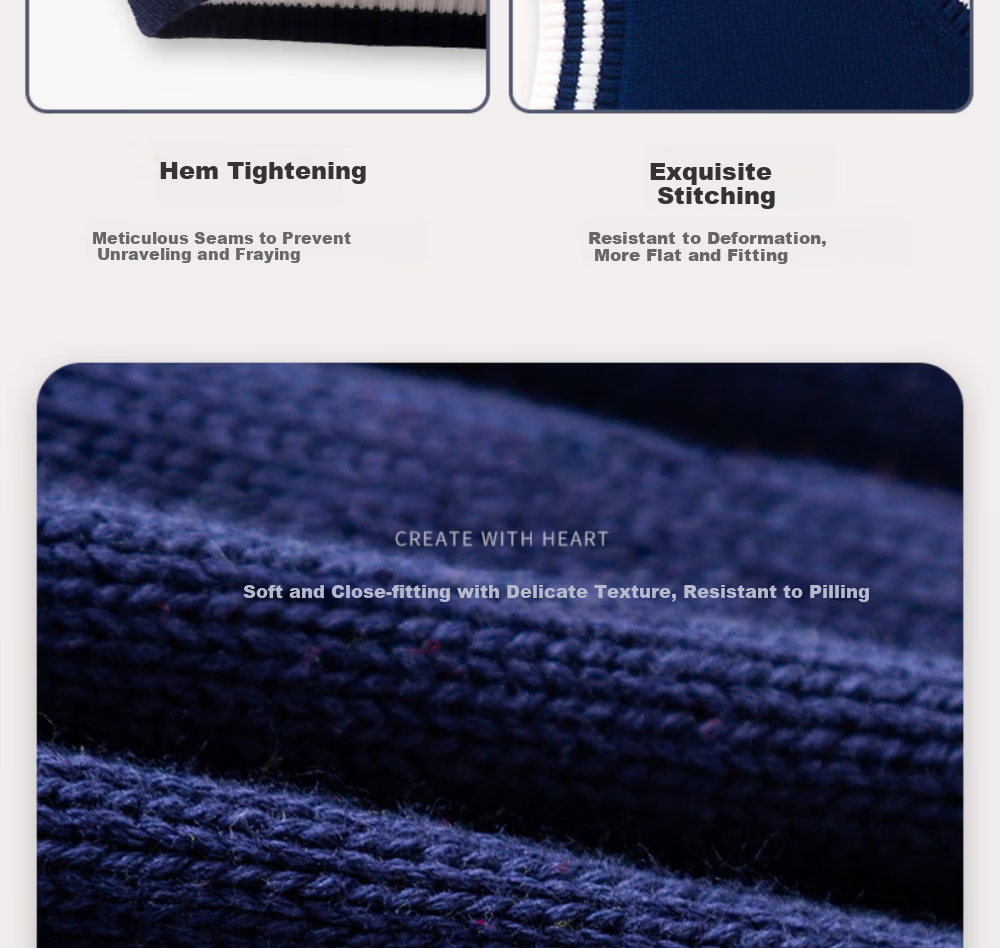 Luomeng Children's School Uniform Spring And Autumn Boys Girls Knitted Vest Set, Navy Blue White Trim Knitted Waistcoat, Size 150 7