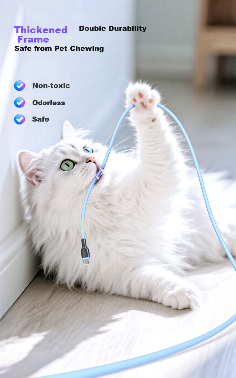 Dual-Head Type-C Data Cable PD 100W/66W Super Fast Charging Compatible with Huawei Pura80/Mate70 Honor Xiaomi Apple 17/16e Tablet Laptop 1.5m Purple 9