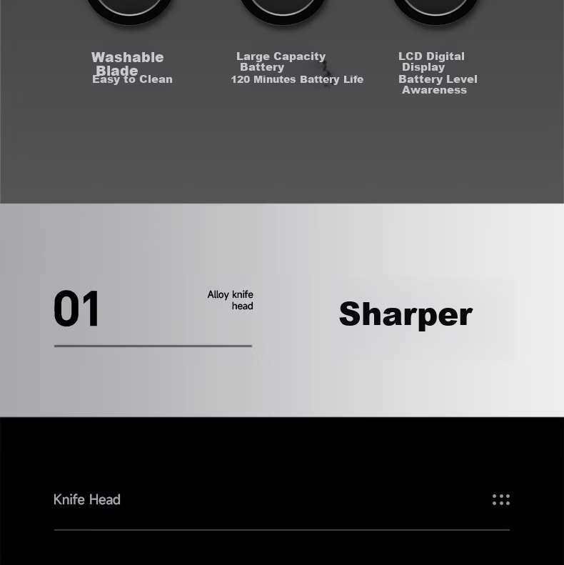 AUX Hair Clipper Electric Hair Trimmer Home Use Professional Haircut Kit for Adults, Children, and Babies Men's Electric Haircut Machine Complete Set Father's Day Gift 9