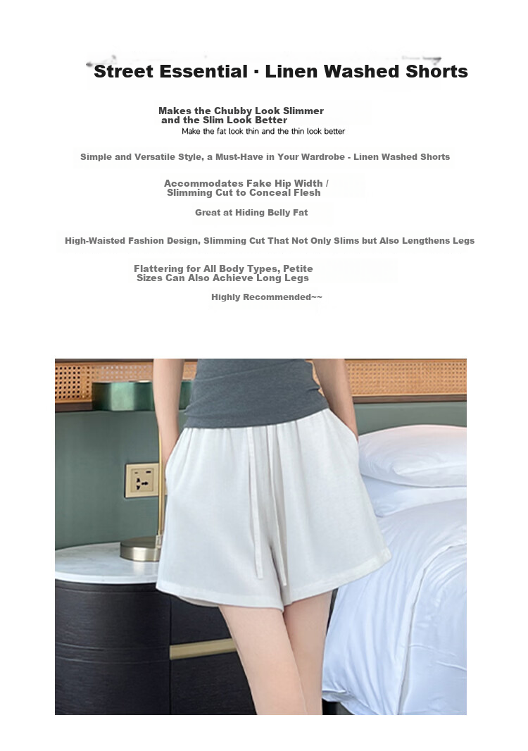 Free Style Tencel Linen Women's Shorts 2026 Summer New Casual Loose Lyocell Wide-Leg A-Line Breathable Cool Five-Point Pants 2