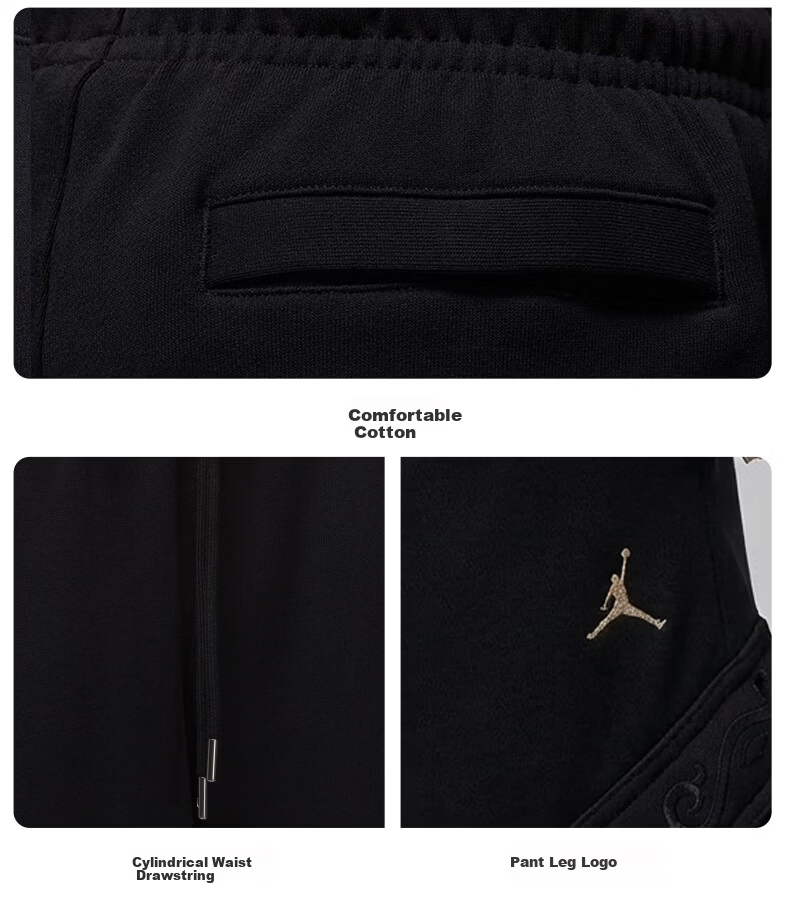 Jordan Men's Sports Pants, Year of The Horse Limited Edition, Breathable Thin Fleece Long Pants IQ3952-010 Black L 4