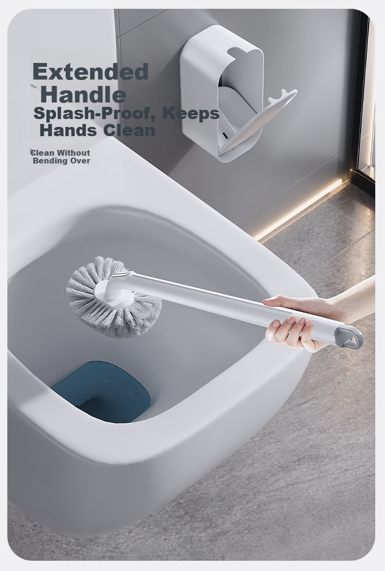 COODORA Disposable Toilet Brush Wall-Mounted No Drilling 36 Replacement Heads Cleaning Tool 10