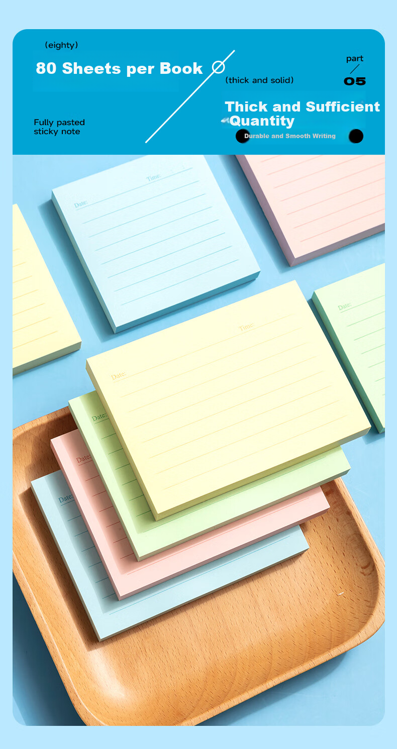 M&G Full Adhesive Lined Large Sticky Notes Label Green 76x101mm YS-294 Exam Essential Student Office Supplies 7