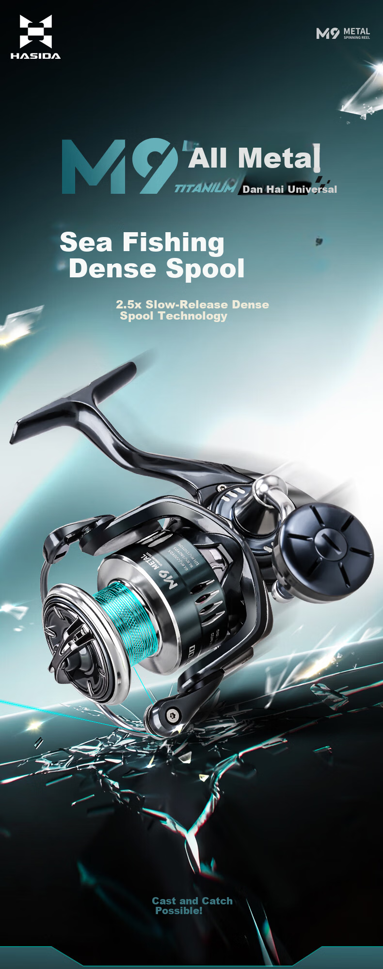 HISTAR M9 Full Metal Saltwater Spinning Reel Lure Fishing Reel Long Cast 6000 Series 1