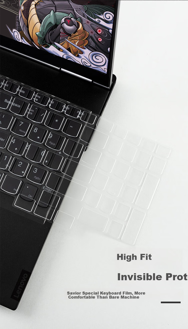 NVV Compatible Lenovo Legion Y9000 X Keyboard Cover 15.6-inch High Transparency TPU Invisible Keyboard Protector KL-4 4
