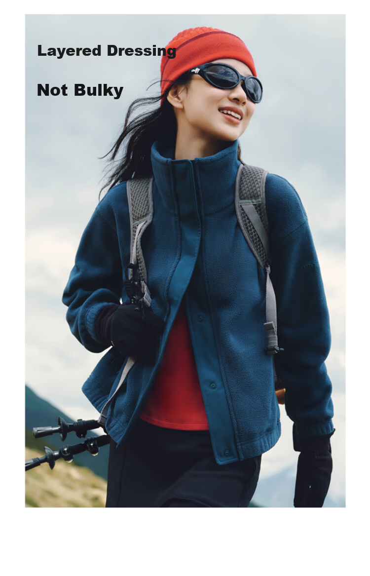 Beneunder Women's Autumn Winter Fleece Jacket 2025 New Polar Fleece Stand Collar Jacket with Fleece Lining 7