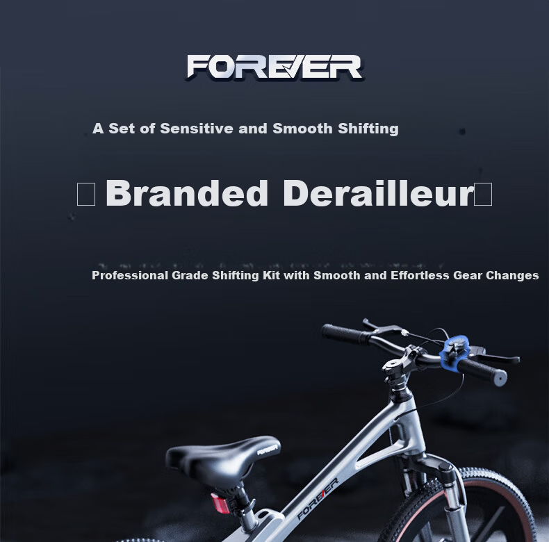 FOREVER Children's Bicycle for Older Kids 6-12 Years Old, Magnesium Alloy Gears Mountain Bike for Boys And Girls, Student Bike, 20-Inch Silver Color 7