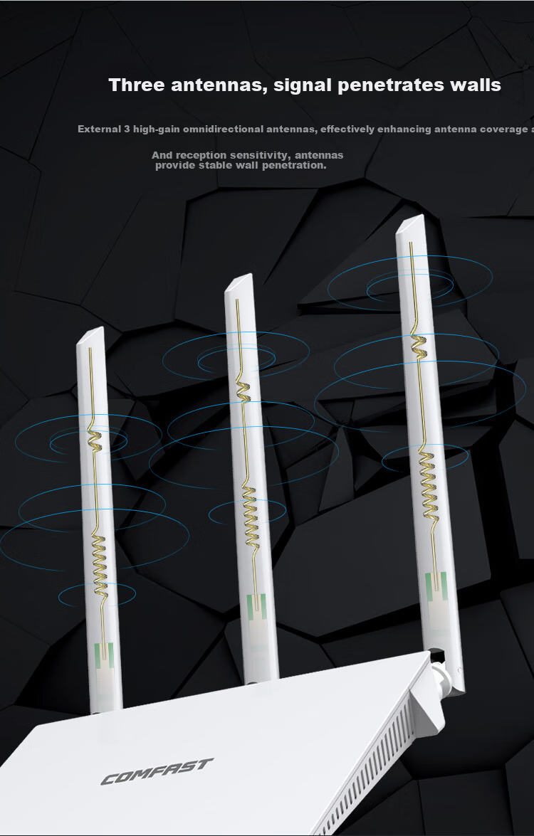 COMFAST AX3000 Dual-Band WiFi 6 Wireless Router for Home Use, Hisilicon Dual-Core Chip High-Speed 5G Network Mesh Networking Wall-Penetrating King WR631AX V2 3