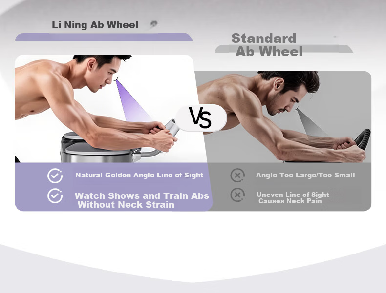 LI-NING Four-Wheel Smart Ab Roller with Automatic Counting and Rebound Professional Abdominal Muscle Trainer Home Fitness Equipment for Belly Fat Reduction 16