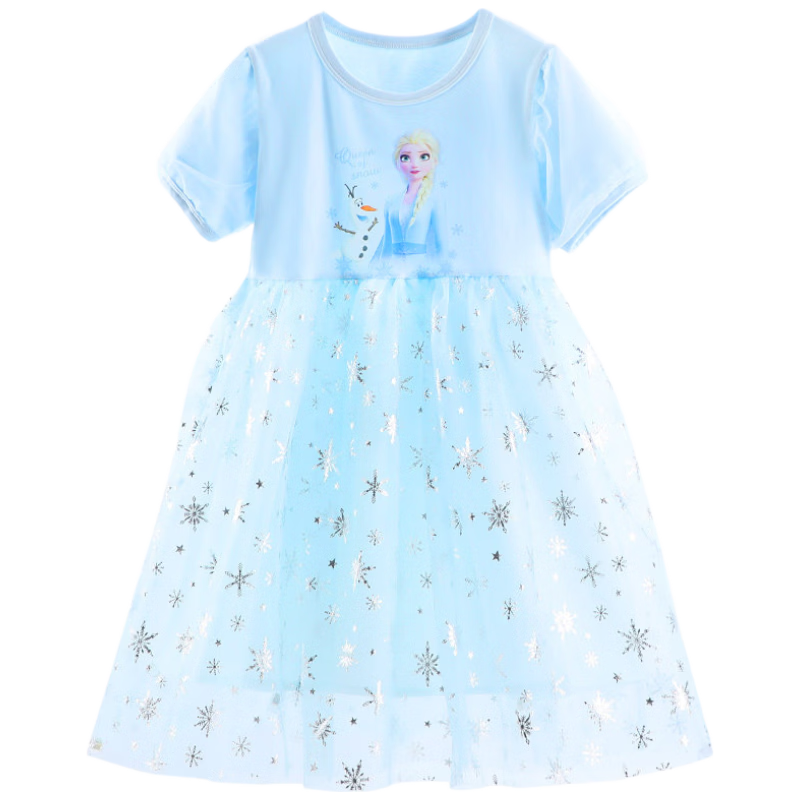Disney Elsa Girls Summer Dress Frozen Princess Toddler Clothing
