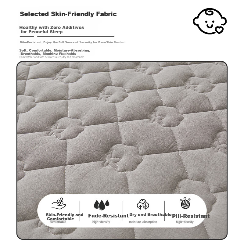 Hodo Class A 100% Xinjiang Cotton Pure Cotton Fitted Sheet 1.5x2m Mattress Protector Winter Quilted Bed Cover Elegant Gray