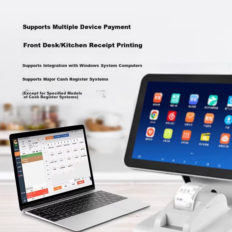 Dongwei 80mm Thermal Receipt Printer Network Version for Hotel Restaurant Kitchen Takeout Milk Tea Shop Convenience Store Cash Register with Auto Paper Cutting