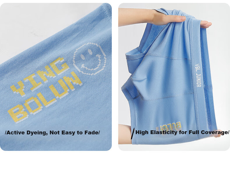 YING BO LUN Youth Underwear Development Period High School Students Boxer Briefs 10807 Underwear 3 Pieces 160 17