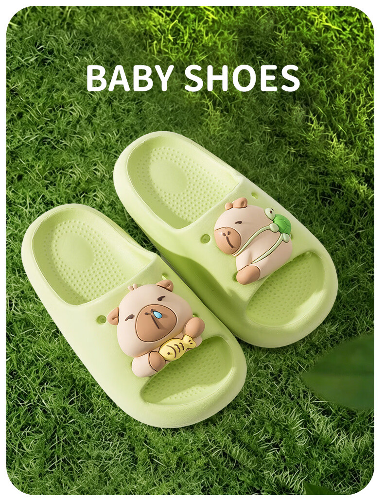 TUDOUWU Kids Slippers for Children Indoor and Outdoor Non-Slip Soft Sole 3D Capybara Pink Size 200 9