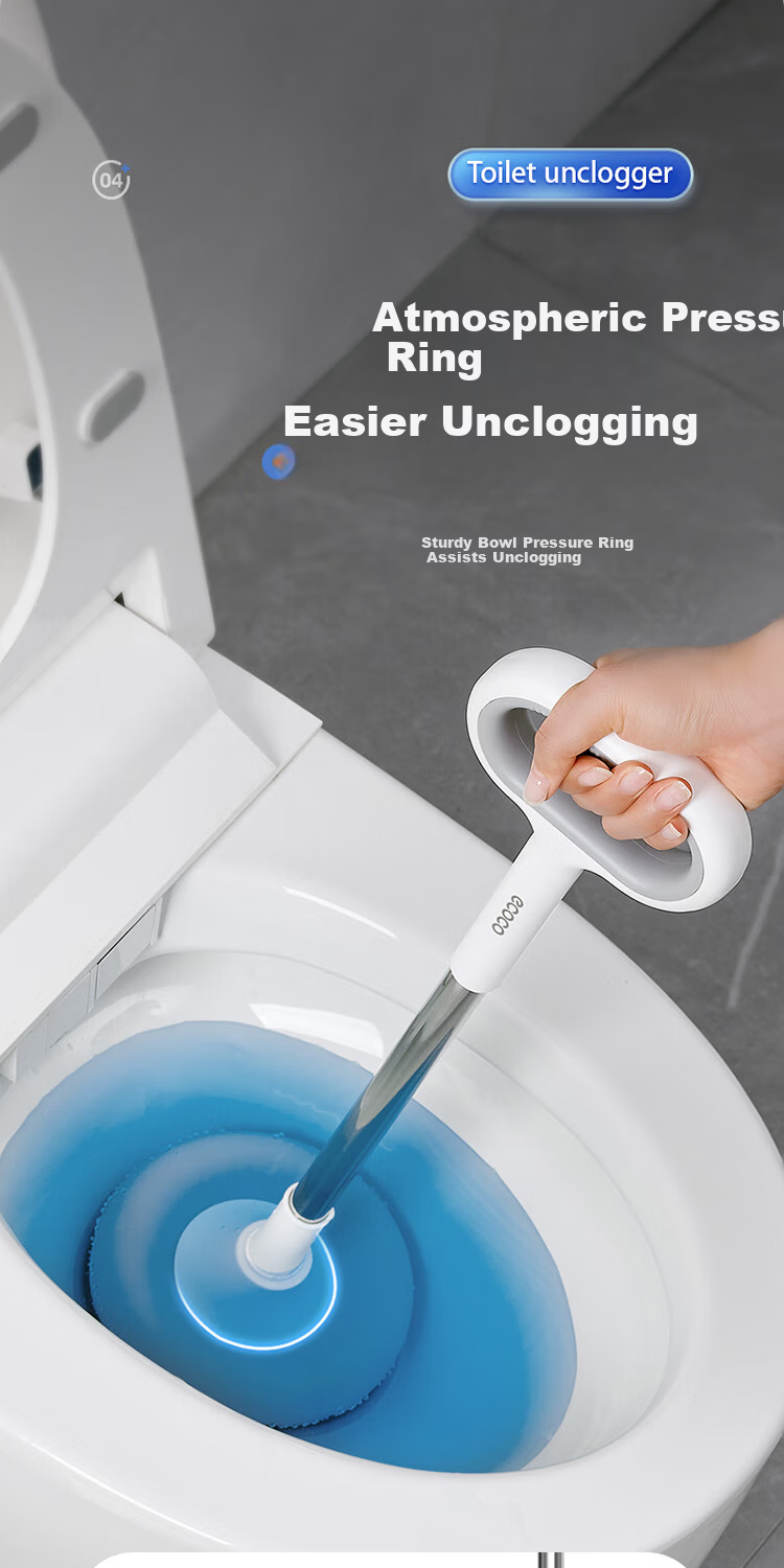 Ecoco Toilet Plunger Household Toilet Clog Remover Suction Cup Special Tool Drain Unclogging Device 6
