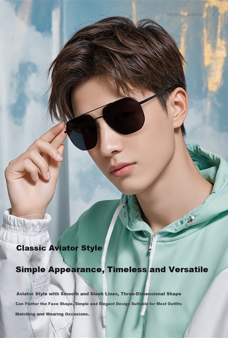 CAXMAN Men's Polygonal Sunglasses HD Nylon Outdoor Anti-Glare Driving Fishing Glasses BK1 1
