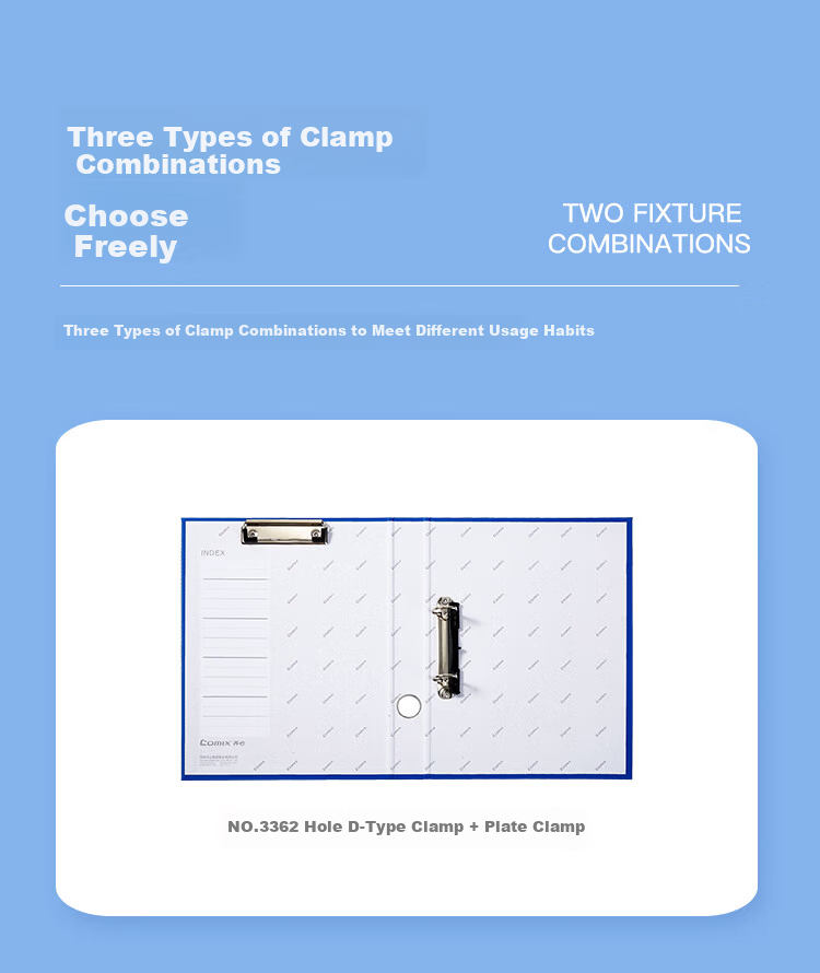 COMIX (Comix) Cardboard File Folder/A4 Document Folder/2-Hole D-Type Clip/Two-Hole File Folder/Ring Binder File Folder/Document Holder Office Supplies Blue NO.336 7