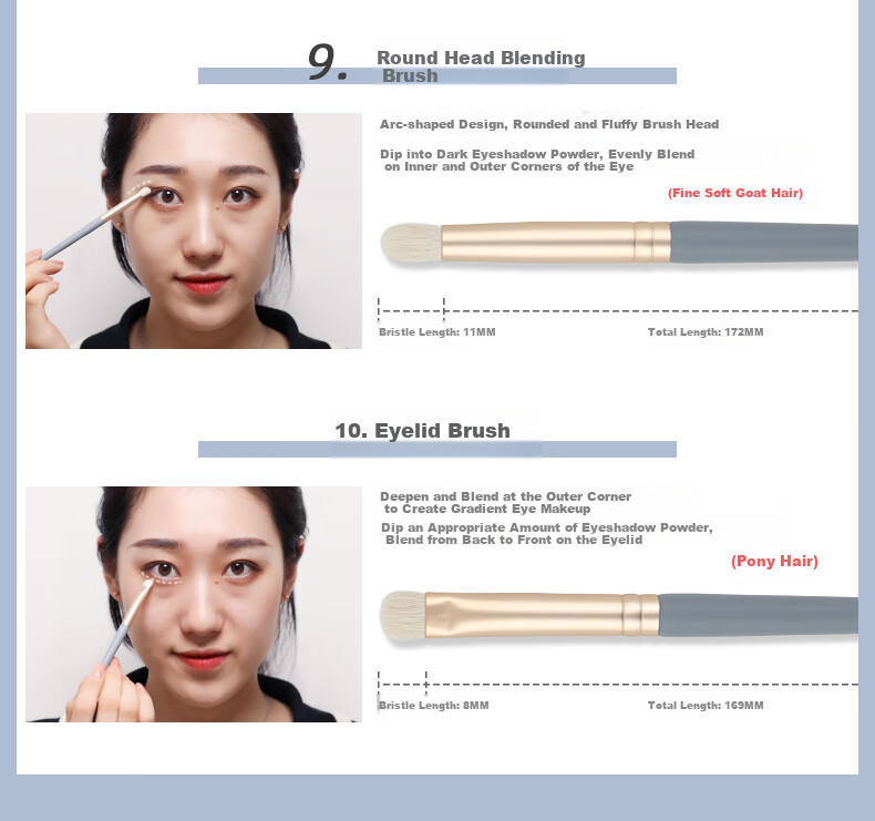 Huayang Makeup Brush Set of 14 Pieces, Cangzhou Makeup Brushes, Eyeshadow Brushes, Blush Brushes, Powder Brushes, Contour Brushes for May Day Outings 20