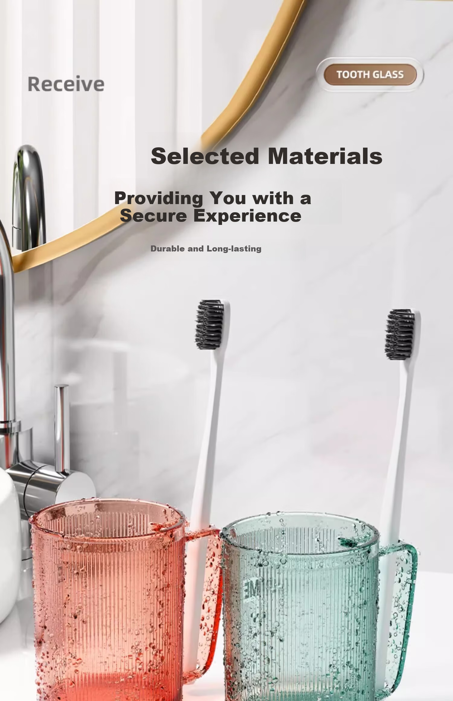 MUYA Mouthwash Cup Toothbrush Holder Children's Couples Home Toothpaste Toothbrush Storage Luxury High-End Dental Cup 8