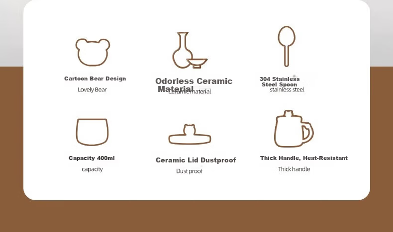 Baqianxing Ceramic Mug, Coffee Cup, High-Quality Water Cup with Lid And Spoon, Gift Box for Girlfriend's Birthday Present 2