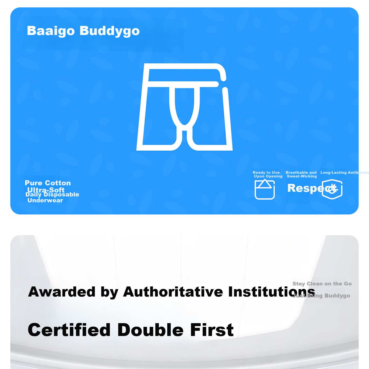 BADIGAO Disposable Cotton Children's Underwear Daily Use Boys Girls Boxer Medical Grade Sterile Wash-Free Shorts 1