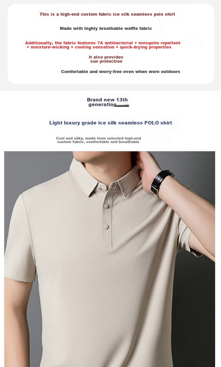Hodo Men's Short Sleeve Polo Shirt Summer Quick-Dry T-Shirt UPF50+ Sun Protection Comfortable Breathable Top Black 3XL 2