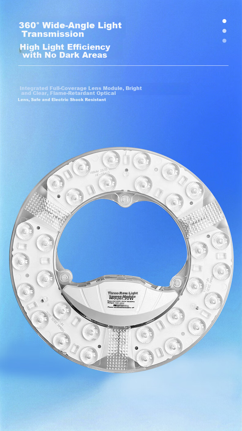 Shengbodun LED Ceiling Light Panel Replacement Lamp Core Round Magnetic Module Light Strip Tube 30W Cool White 4