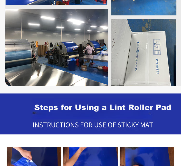 Zhongjing Adhesive Dust Mat Peelable Dust Removal Pad Cleanroom Factory Floor Mat 60X90CM Blue 13