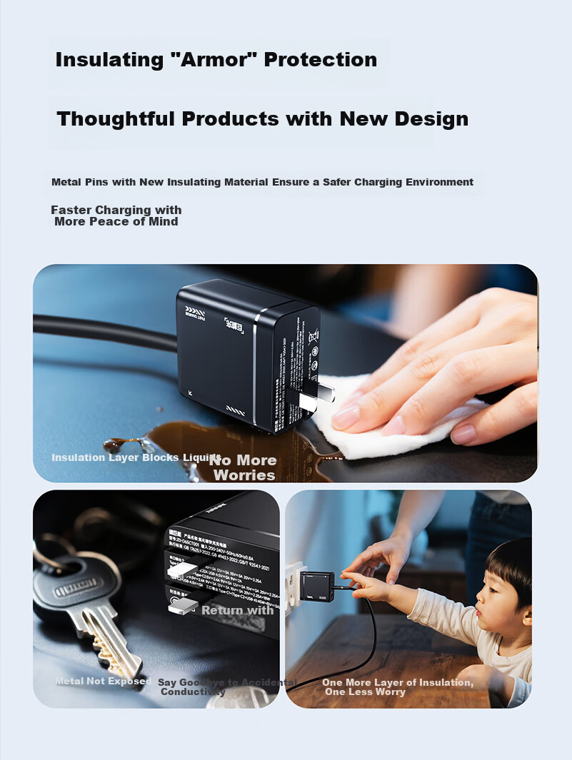 Llano 100W Gallium Nitride Charger Set, Compatible with Apple 18/17 Samsung Xiaomi Phones, Fast Charging Head PD65W Laptop Macbook Pro Multi-Port Type-C Cable 8